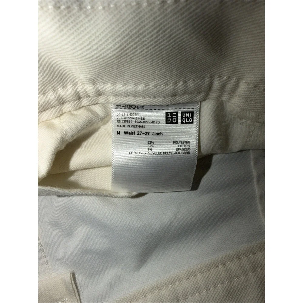 Uniqlo Unisex Barrel Leg Pants High Waist Cream Medium 30in Waist - Picture 4 of 6